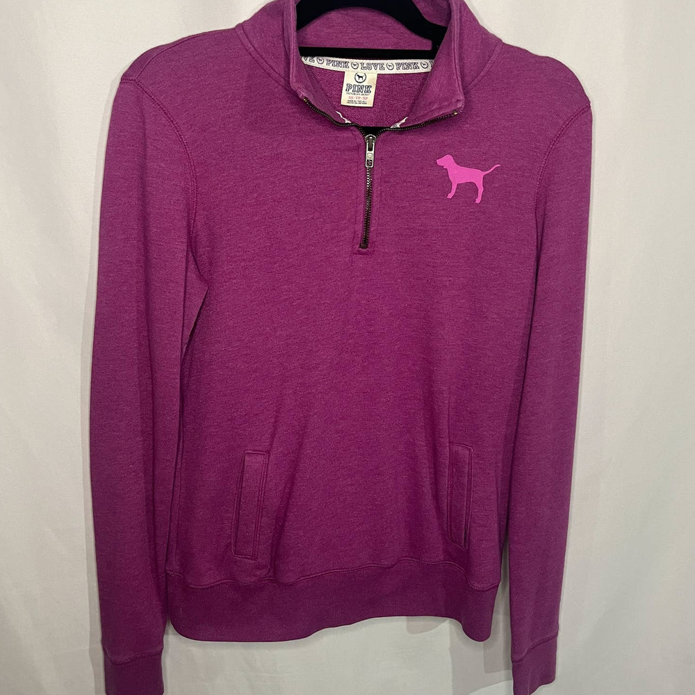 Victoria's Secret Pink quarter zip sweatshirt, size: XS oversized - Picture 1 of 6